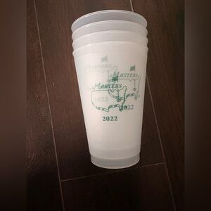 The Masters White and Green Plastic Cups